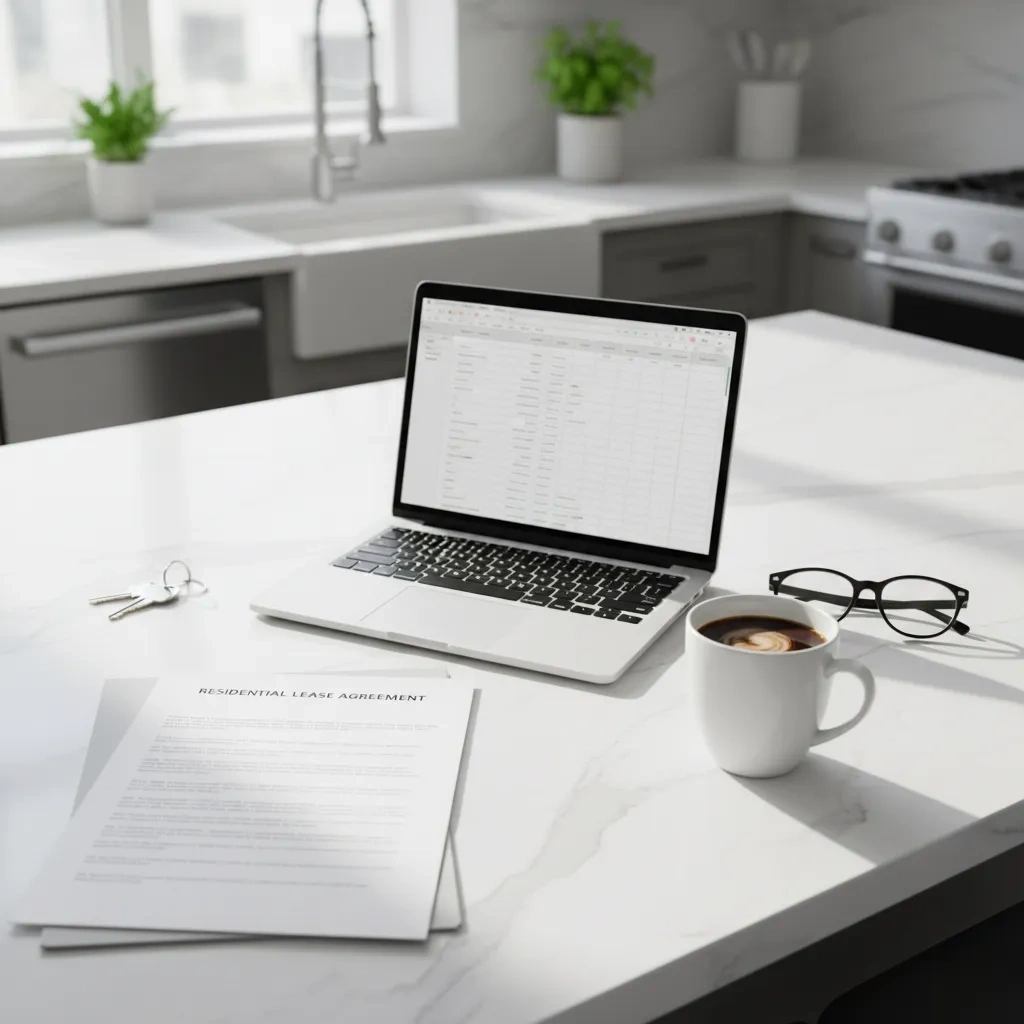 Bail et clés prêts pour la signature